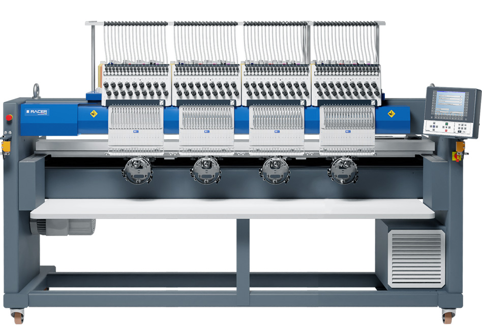 Multi head industrial embroidery machines.