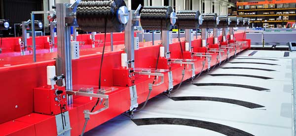 ZSK industrial embroidery machine close up